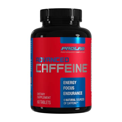 ProLab Nutrition Advanced Cafeïne 200mg, Fast-Acting Natural Cafeine Tablets met Green Tea Extract, Clean Energy, Mental Focus (60 Count (Pack of 1))