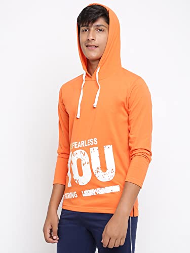 Image of Li'l Tomatoes Boys Regular Fit Printed Hooded Cotton Tshirt Navy