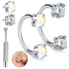 18G White/8mm+ab color/8mm-2pcs