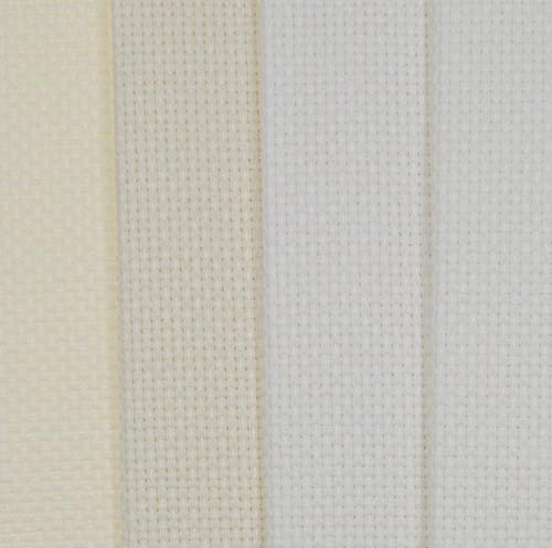 Image of KCS 4 pc of 12 inch x 18 inch(30cmx45cm) 14CT Counted Cotton Aida Cloth Cross Stitch Fabric (Antique White+Cream)