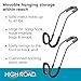 High Road Car Hooks for Purses and Bags with Leather Trim - Unbreakable Car Seat Hooks for Large Purse Straps and Heavy Bags up to 40 lbs - Secure Attachment Loops Fit All Headrest Posts, 2-Pack