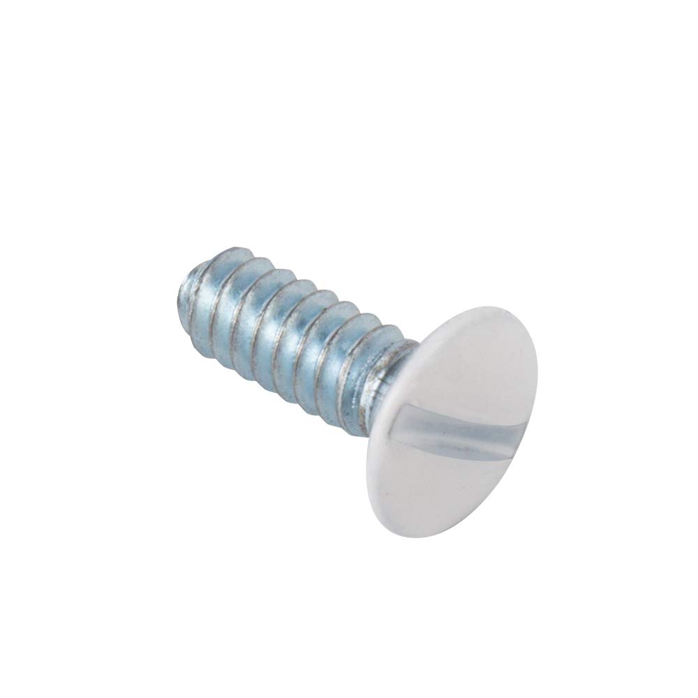 Henne Bery 3/8" Long 6-32 Thread, Oval Head Milled Slot Replacement Wall Plate Screws, 50 Pack, White