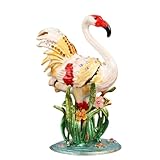 BIBAPU フラミンゴ 鳥の像 置物 ジュエリー収納ボックス 動物 手作り 像 装飾品 ハチドリ 装飾品 小さな小物 ジュエリーボックス 孔雀 小物入れ ヒンジ付き (ホワイト) [並行輸入品]