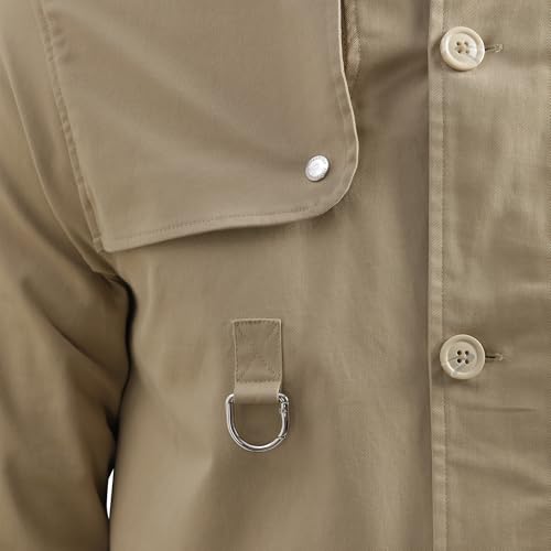 Image of Royal Enfield Men's Cotton Blend Standard Length Jacket (JKS240008 Beige L)