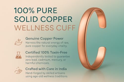 Copper Bracelets Pack of 2 | Adjustable Pure Copper for Men & Women Health Benefits | Fits to Any Size Wrist Handforged by Expert Artisans | Made of High Gauge Copper2