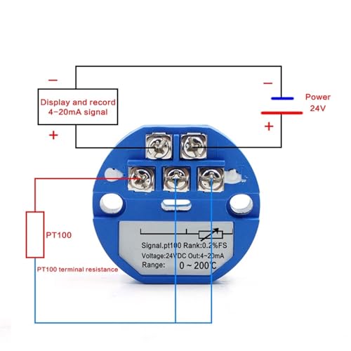 Convertisseur de température PT100 4-20mA module de montage en tête 0-200°C - 3