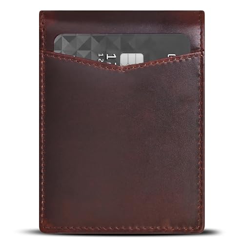 Image of Contacts Men's Genuine Leather Wallet | RFID Blocking Bifold Wallet for Men | Up to 8 Card Slots Including 1 ID Window (Brown)