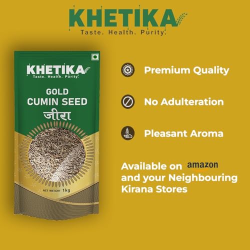 Image of Khetika Gold Whole Jeera (Cumin) 1Kg | Premium Jeera | Whole Cumin Seeds | No Artifical Colours & Preservatives Added