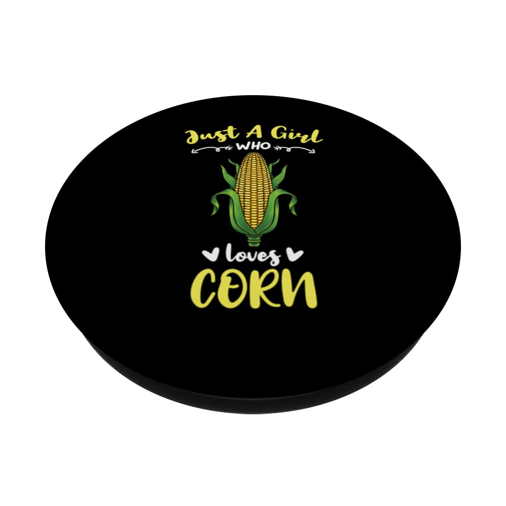 Just A Girl Who Loves Corn PopSockets Swappable PopGrip, Black - Image 2