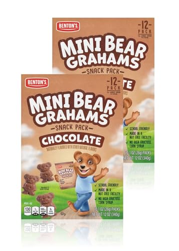 Benton’s Mini Cookie Snack Packs (2 Boxes, Chocolate Bear Grahams)
