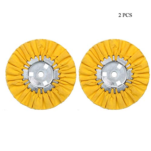 8" Yellow Airway Buffing Wheel,5/8'' Arbor Hole,12 Plys/Coarse Polishing for Angle Grinder,2PCS