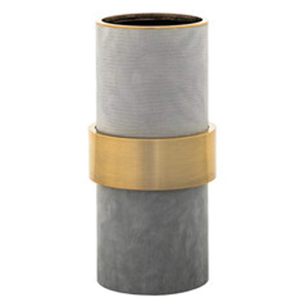 Vase en gypse naturel doré avec anneau cuir pour décoration