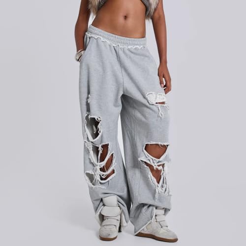 y2k Streetwear Baggy Pants Trendy Distressed Cargo Joggers Oversized Sweatpants for Hip Hop Dance Skateboarding Unisex3