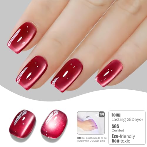 Vishine Esmalte de Gel Ojo de Gato 16ml Ruby Glitter miniatura 4