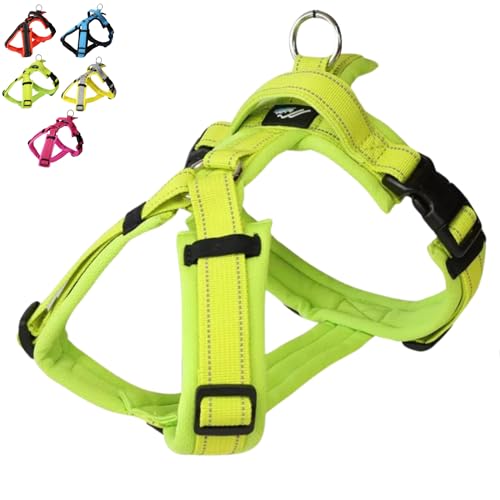 ?Hakusan? Zero Harness Mesh Series,Dog Harness, Padded, Adjustable,No Pull Design, Safety,Japanese Brand,Small Dog,Medium Dog, (Mesh/Lime×Yellow, XS)