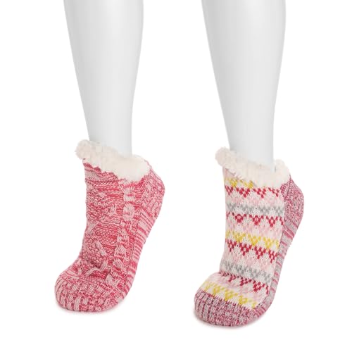 MUK LUKS Women's Shortie Cabin Sock (2 Pair Pack)2