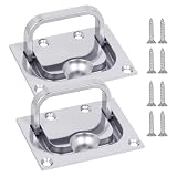 Pyntrax Flush Lift Handle 316 Stainless Steel Recessed Pull Handle for Boat Hatch, Floor Hatch, Trap Door, Deck Lid, Cabinet & Toolbox (2 Pack)