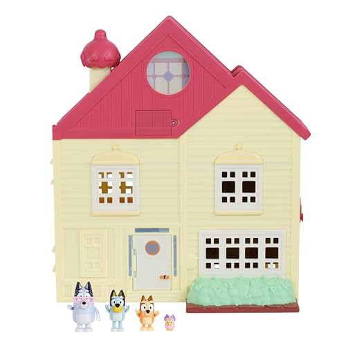 Bluey EXCLUSIVE Ultimate Lights and Sounds Playhouse and Toy Box, 29 Accessories, 4 Characters – Bluey, Bingo,Chattermax and Nana, 50 Sounds and Phrases featuring moving Dance Floor and Lights