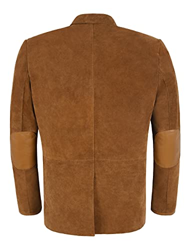 MILANO SPORTS BLAZER COAT TAN Suede Classic Tailored Soft 100% Real Leather Suede Jacket 58314