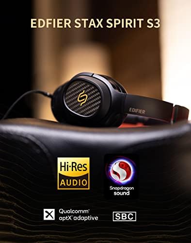 Edifier STAX SPIRIT S3 Wireless Planar Magnetic Headphones, Bluetooth V5.2 Hi-Fi Headphone with Hi-Res & Snapdragon Sound with Mic for Audiophiles, Home, Studio