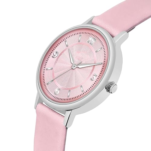 Image of Acnos 6 Colors Dial Leather Strap Quartz Analog Watch for Women - Classic & Stylish