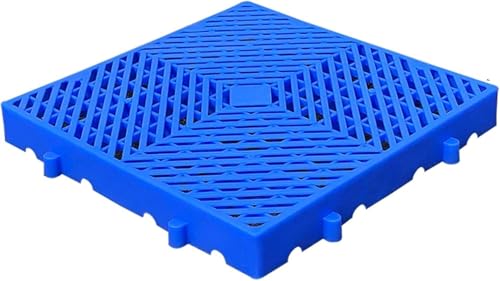 KAnduo Kunststoffpallet Leichte Kunststoffpaletten, Lagerfachmatten, rutschfeste und stabile, feuchtigkeitsbeständige Trennwände Nestbare Transportpaletten(Blue-1pack,40x40x5cm)