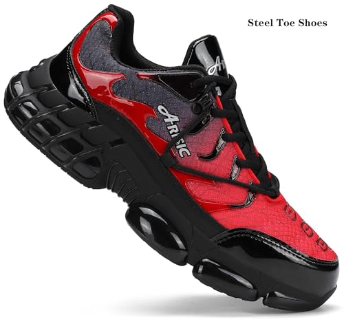Image of Steel Toe Shoes for Men Women Wide Non Slip Work Shoes Steel Toe Sneakers