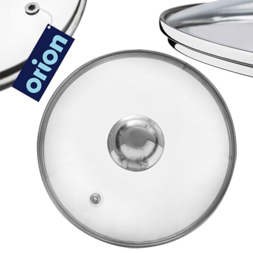 ORION Universal Glass Pot Lid - Stainless Steel Ring, Heat-Resistant, 18 cm (14-30 cm), Clear - Image 3