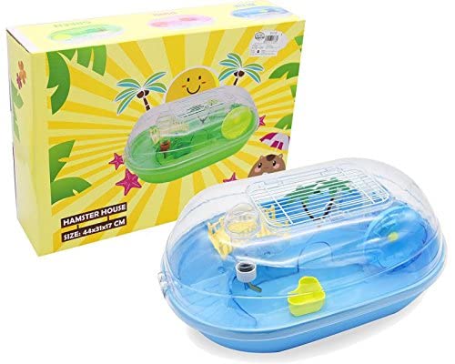 BPS® Cage Hamster Chalet Maison pour Hamster avec échelle abreuvoir roue et maison, haute qualité 3 couleurs 44*31*17 cm bps-1378 