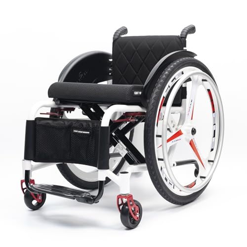 Silla De Ruedas Deportiva Ligera Plegable Todo Terreno,silla De Ruedas De Aleación De Aluminio,Silla de Ruedas Autopropulsable,silla De Ruedas De Transporte Plegable(Seat width 40cm/15.7in,B)