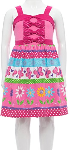 Image of ToBeInStyle Girls Two Piece Short Sleeve Dress and Matching Bolero Crop Cardigan Assorted Prints Cotton Blend Summer Outfit
