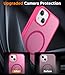 SPIDERCASE for iPhone 13 Case for iPhone 14 Case, Magnetic Translucent [2 Pack Tempered Glass Screen Protector] Anti-Fingerprint Anti-Scratch for iPhone 14/13 6.1”, Hot Pink