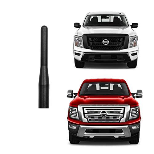 AMFRNE Short Performance Antenna for Nissan Titan XD Truck, Frontier, Xterra - Perfect Replacement Black 3.6 Inches Aluminum Radio Antenna Accessories