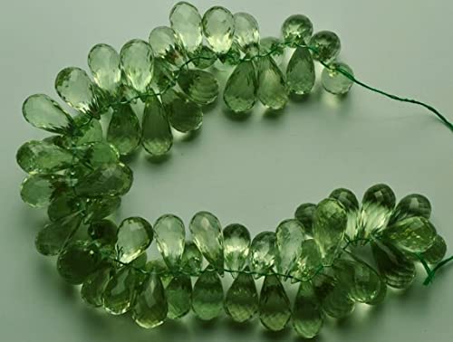 Améthyste verte naturelle perles gouttes facettées 15-20mm création bijoux