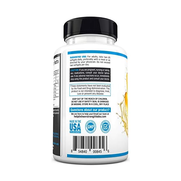 Fish-Oil-Omega-3-DHA-Supplement-Triple-Strength-Fish-Oil-Burpless-Organic-Supports-Joint-Health-Post-Workout-Recovery-Lemon-Flavored-Supplements-with-Triglyceride-DPA-EPA Fish Oil Omega 3 DHA Supplement - Triple Strength Fish Oil Burpless & Organic - Supports Joint Health & Post Workout Recovery - Lemon Flavored Supplements with Triglyceride, DPA, & EPA - (60 Softgels)
