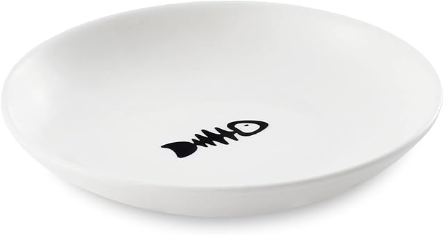 Ceramic Cat Food Plates: Cat Wet Food Bowls/Whisker Fatigue Cat Dishes & Shallow Bowls for Kittens and Small Animals