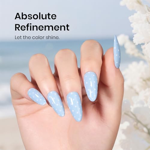 Image of Beetles Blue Gel Polish - 15ML /0.51Fl Oz, Milky Blue Gel Nail Polish, Color-Matched Bottle, Soak-Off UV LED, Long-Lasting Holiday & Summer Nails Art for DIY Beginners & Salon Pros