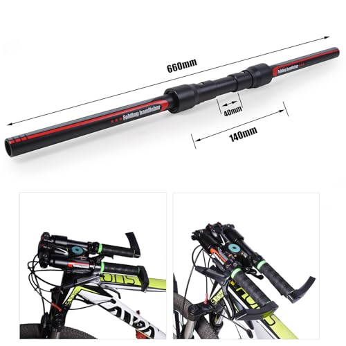 Thinktop BIKE FOLDING HANDLEBARS Aluminum Alloy Foldable Bike Handle Bars 25.4 Mm 31.8 Mm Quick Release Save Space thumb #5