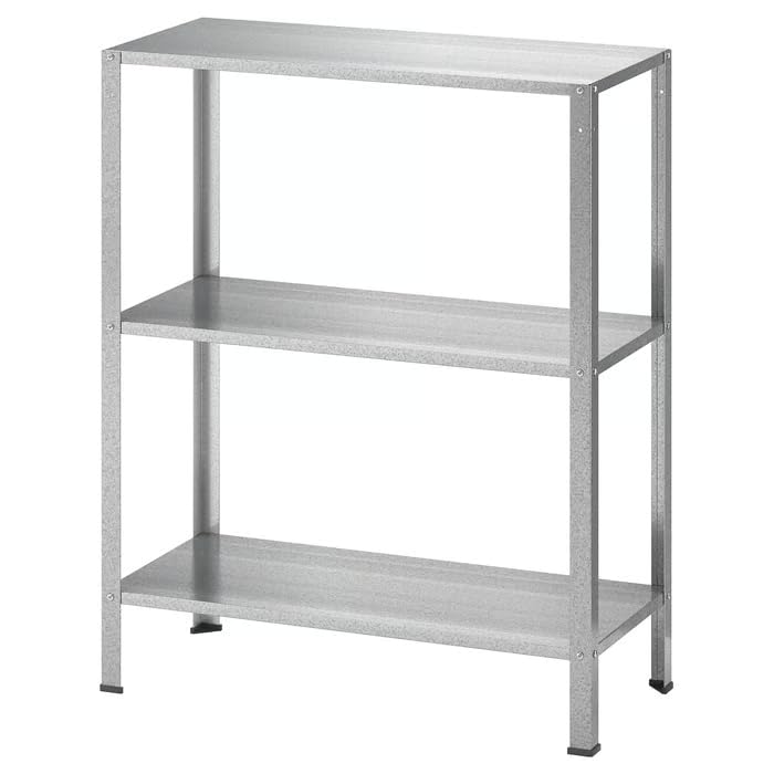 HYLLIS Shelving Unit, Galvanised Steel, 60x27x74 cm, Indoor/Outdoor Use, Wall-Mounted, with Plastic Feet-picture-17