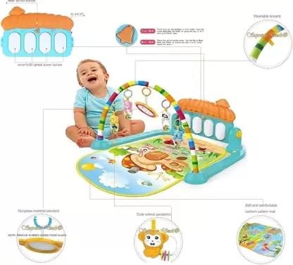 Image of Piano Fitness Rack - Interactive Baby Gym with Musical Keyboard and Activity Toys
