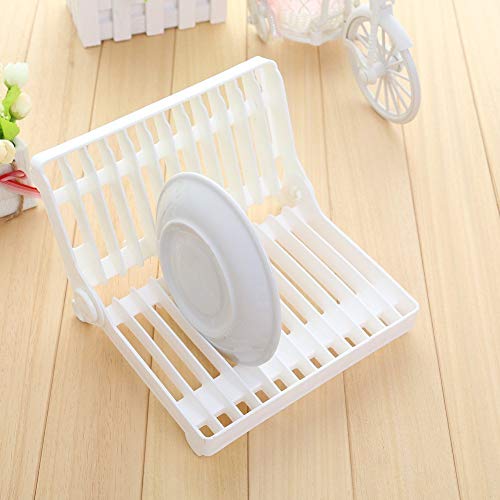 Nishaj Folding Plastic Kitchen Dish Rack Stand for Kitchen Dinner Plate Holder. Multi Color