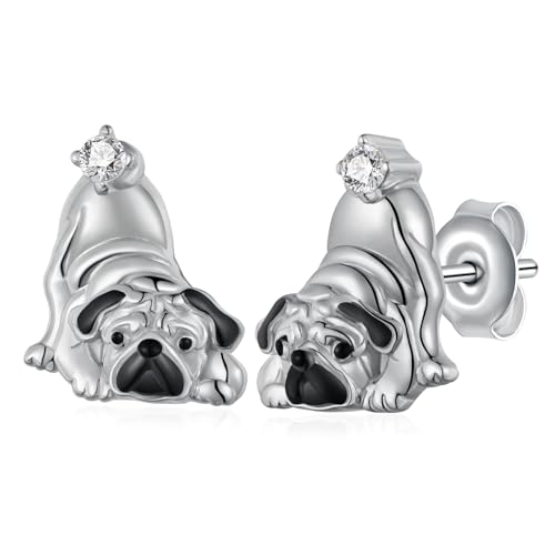 Boucles d'oreilles carlin en argent 925 pour femme