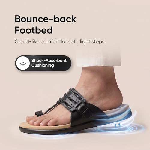 Image of Frido Puneri Chappal for Men | Available in 2 Options- Arch Support & Without Arch | Traditional Indian Leather Sandals with Memory Foam, Wide Toe Box & Zero Drop Design | Adjustable Ethnic Footwear