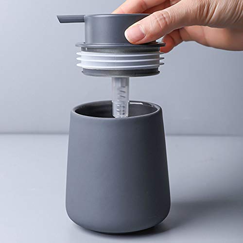 Layboo Nordic Style Ceramic Hand Soap Dispenser, Decorative Liquid Soap & Lotion Dispenser Hand Soap Dispenser, For Kitchen Or Bathroom Countertops - 350 Ml (Navy Blue) #TOP2