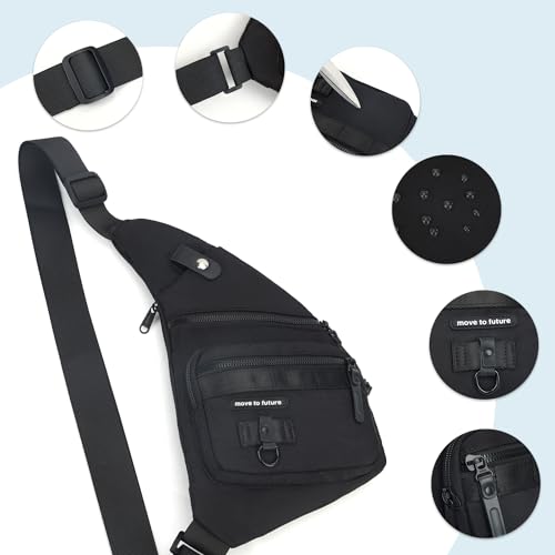 Peicees Small Sling Bag For Men Women Crossbody Shoulder Bag Purse Anti Theft Chest Bag For Travel Hiking Riding Lightweight4