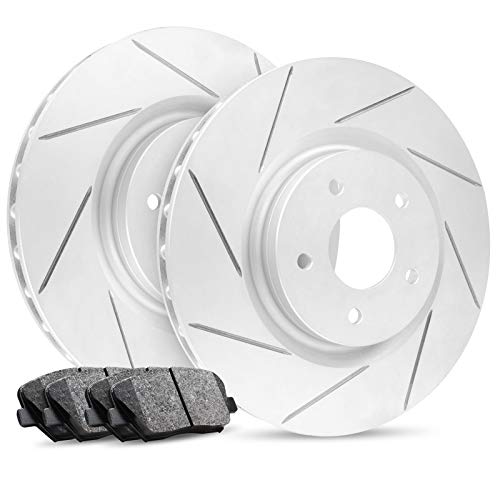Image of R1 Concepts Front Brake Kit Fits 2018-2022 Hyundai Kona; 2019-2022 Kia Forte; 2020-2021 Kia Forte5; 2021-2022 Kia Seltos; 2014-2019 Kia Soul| Ceramic Pads, Slotted Rotors| Hardware| 11.0 inch Front