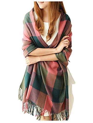 Women's Scarf, Fashion Long Shawl Big Grid Winter Warm Lattice Large Cashmere Scarf