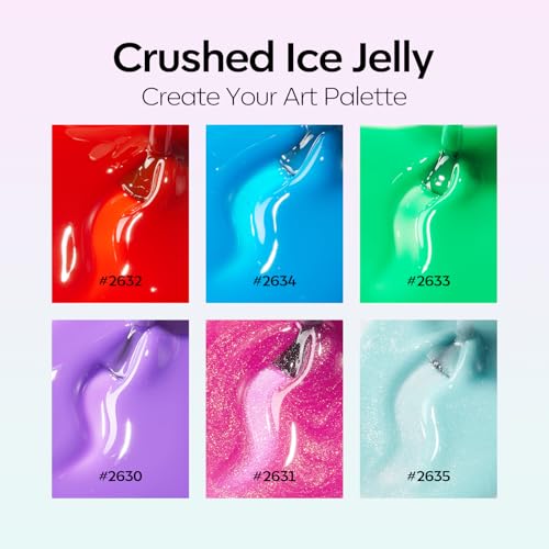 Image of modelones Gel Nail Polish, 6 Colors Jelly Gel Polish Neon Red Blue Green Pink Purple Nail Art Design Translucent Soak Off Manicure Salon DIY Girls Women Gift