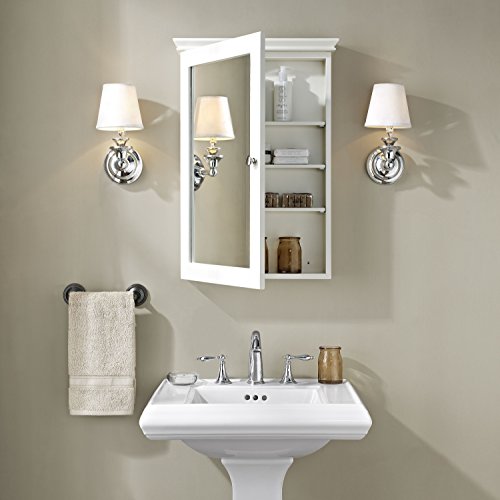 Crosley Furniture Lydia Mirrored Bathroom Wall Cabinet, White