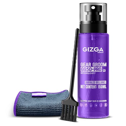 Image of Gizga Pro Series 3-in-1 Cleaning KIT - 150ml Cleaning Spray, Microfiber Cloth & Cleaning Brush| Safe Screen Cleaner for Laptop, PC, Smartphone, Tablet, DSLR Camera Lens, Binocular, Keyboard, Gadgets
